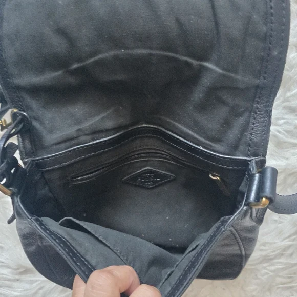 Fossil Emi Tassel Eegant Black Leather Shoulder Bag - Picture 6 of 7